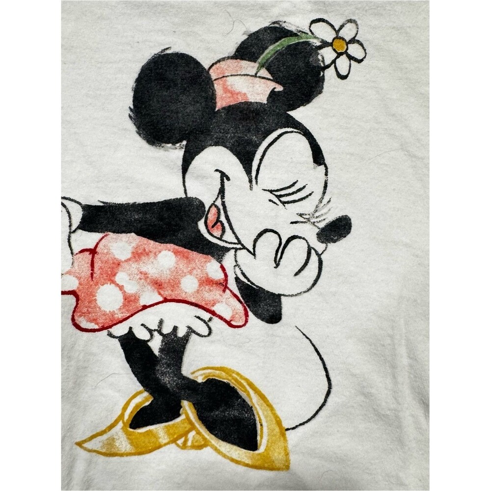 Disney White Mickey & Minnie Graphic Tee | Women's Medium - Picture 4 of 8